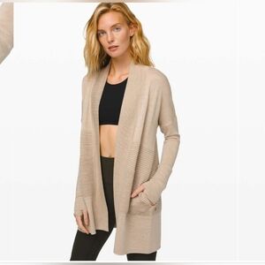 Lululemon Merino Wool Sit In Lotus Wrap Cardigan – Heathered Sandlot – Women’s 4